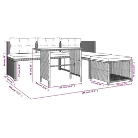 vidaXL Garten-Lounge-Set 4-tlg. braun