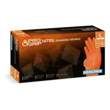 arnomed PROGRIP NITRIL DIAMOND ORANGE Einmalhandschuhe, aus Nitril mit Diamantstruktur in orange puderfrei, VE 50 Stück, 9/L