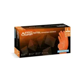 arnomed PROGRIP NITRIL DIAMOND ORANGE Einmalhandschuhe, aus Nitril mit Diamantstruktur in orange puderfrei, VE 50 Stück, 9/L
