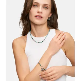 TAMARIS Charm-Armband Edelstahl mit Naturstein grün|lila|rosa 18,5 cm