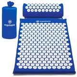 Ergotopia Akupressurmatte Akupressur Set mit Akupressurkissen Massagematte 68 x 42 cm (Massage Matte inkl. Tragetasche), löst Verspannungen und Fördert die Durchblutung blau