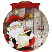 Weihnachtlicher Holz Adventskalender Plakette Countdown Bis Weihnachten - Santa