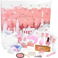 Brubaker Cosmetics Beauty Adventskalender 2024 - 24 x Körperpflege Produkte & Spa Accessoires - Städte Wahrzeichen Rosa