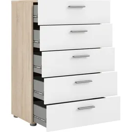 INOSIGN Kommode "Pepe Highboard", weiß (eiche struktur, weiß hochglanz), B:70cm H:102cm T:40,3cm, Spanplatte, Sideboards, Schubladenkommode, Schubkastenkommode, Breite 70 cm, Höhe 102 cm