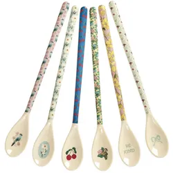 RICE Melamin Lattelöffel Show Your True Colors 6er-Set, diverse Farben