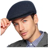 LuxusKollektion Schirmmütze Schiebermütze Herren Gatsby Einheitsgröße Marineblau Raster mit Gelb blau