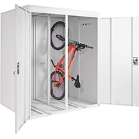 MCW 2er-Fahrradgarage MCW-H66, Fahrradbox Gerätehaus Fahrradunterstand, erweiterbar abschließbar Metall ~ hellgrau