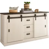 furn.design Sideboard 162 x 91 x 43 cm Weiß / Anthrazit