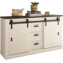 furn.design Sideboard 162 x 91 x 43 cm Weiß / Anthrazit