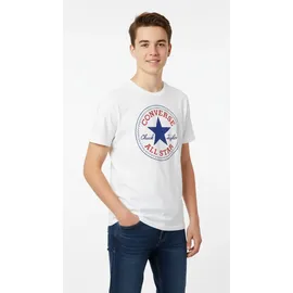 Converse Kurzarmshirt "für Kinder", Jungen, Gr. 116, weiß, Stoff, Obermaterial: 100% Baumwolle, bedruckt, unifarben, normal, Rundhals, eingesetzt abgesteppt, Shirts, mit Rundhalsausschnitt, aus weichem Jersey-Stoff