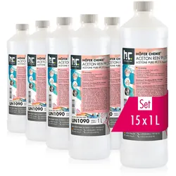 15x 1 L  Aceton rein 99,5% in Flaschen