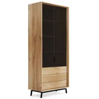 Lomadox Vitrine MATOLA-163 Vitrinenschrank in Eiche massiv geölt mit