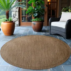 Outdoorteppich AYYILDIZ TEPPICHE "GIZA 1410", braun, H:3mm Ø:200cm, Polypropylen, Teppiche, Wetterfest, Wasserabweisend, robust