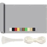 Redfire Balkon Sichtschutz Balkon 70x1000cm Balkonumrandung Sichtschutz balkonsichtschutz Wetterfest Blickdichte Windschutz und UV-Schutz mit Kabelbinder Ösen, und Kordel für Balkon Hellgrau