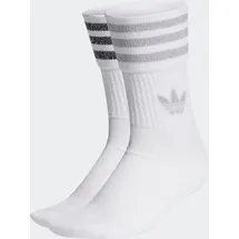 adidas Mid-Cut Glitter Crew Socken, 2 Paar White / Grey Two / Black 43-45