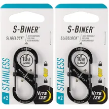 NITE IZE Karabiner SideLock S-Biner 2 50 mm x 22 mm x 8 mm Schwarz