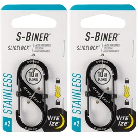 NITE IZE Karabiner SideLock S-Biner 2 50 mm x 22 mm x 8 mm Schwarz