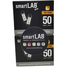 Smartlab pro Blutzuckerteststreifen mit 100 Teststreifen NUR für smartLAB Blutzuckermessgeraete NICHT smartLAB nG Blutzuckermessgeräte
