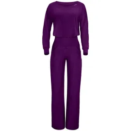 Winshape Damen Functional Comfort Jumpsuit JS101LSC, Comfort Style, Fitness Freizeit Yoga Pilates, Dark-Plum