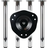 BMB Tischbein-Set Edelstahl-Effekt 60 mm 312 109849 60 x 87 cm
