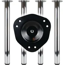 BMB Tischbein-Set Edelstahl-Effekt 60 mm 312 109849 60 x 87 cm