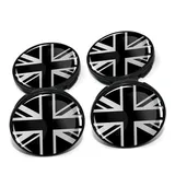 4 x Nabendeckel 60mm Durchmesser Nabenkappen Felgendeckel Felgenaufkleber Gel Emblem Doming für Auto Felgen Kfz Tuning Zubehör Radnabenkappen DM006 (Nr. 7 United Kingdom Silver, Nabendeckel Set)