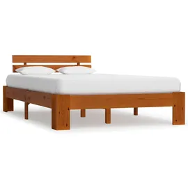 vidaXL Massivholzbett 120 x 200 cm Honigbraun