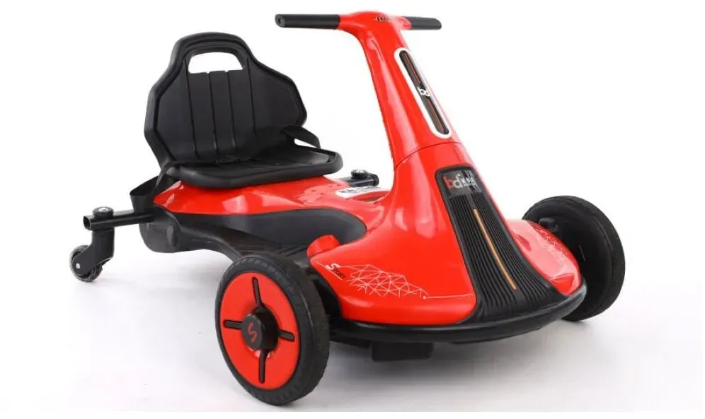 ES-Toys Kinder Elektro-Fahrzeug Drift Cart Gokart, Bluetooth Rückwärtsgang Hupe rot