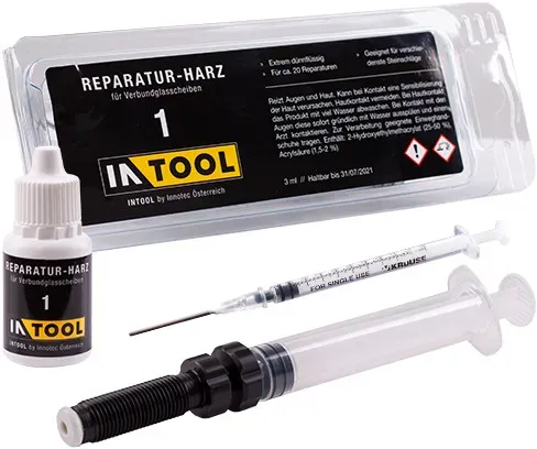 Innotec Reparatur Harz Set Nr 1 Windschutzscheiben Reparatur Set 3 in 1