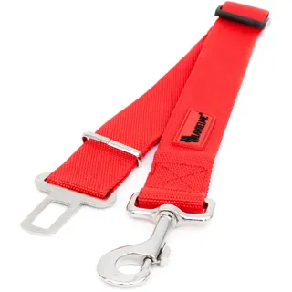 Lantelme Hunde Auto Sicherheitsgurt Adapter XL ausziehbar 60cm bis 95cm Extra Breit und Stark | Gurtadapter Nylon Farbe Rot für Autogurt KFZ Wohnmobil Fahrzeug Auto | Für große Hunde Tiertransport