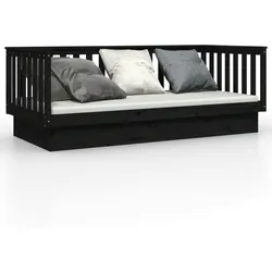 vidaXL Tagesbett Schwarz 100x200 cm Massivholz Kiefer