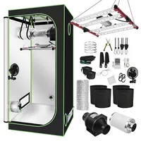 Wolketon Growzelt Komplettset 100x100x200 Cm Indoor Grow Set Mit 4" Belüftungssat Grow Tent Kit Led Grow Light Grow Lampe Kohlefilter