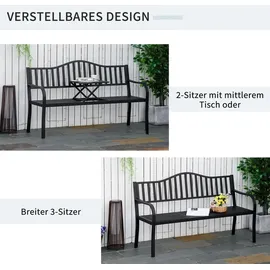 Outsunny Gartenbank 150 x 59 x 90 cm Schwarz