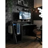 Dmora Eckschreibtisch Lot Dunkelgrau / Schwarz