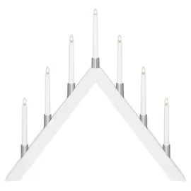 Star Trading LED-Weihnachtsleuchter TALL-A 7-flammig, Material: Holz/Metall, 63 x 66 cm, Vierfarb-Karton, weiß