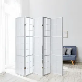 Homestyle4u Paravent Shoji in Weiß 220x175 cm 439