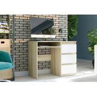 Home collective Schreibtisch mit 3 Schubladen, modern & funktional