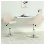 vidaXL Esszimmerstühle 2 Stk. Drehbar Creme Samt