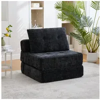 REDOM Sofa Klappsofa Schlafsofa, mit Kissen, faltbare Matratze mit Rückenlehne, für Gästezimmer & Wohnzimmer schwarz