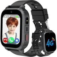 4G Smartwatch Kinder, Kinder Smartwatch mit GPS und Telefon, HD Videoanruf, SOS, Schulmodus, Spiel, Wecker, Smart Watch mit SIM, Wasserdicht Kinder... - Schwarz