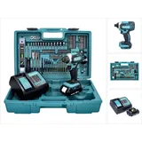 Makita DTD 152 SAX5 Akku Schlagschrauber 18 V 165 Nm + 1x Akku 2,0 Ah + Ladegerät + 101 tlg. Zubehör Set + Koffer