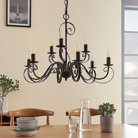 LINDBY Kronleuchter Caleb dimmbar, Braun aus Metall für Flur / Treppenhaus Von Lindby
