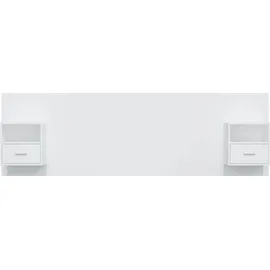 vidaXL Kopfteil mit Nachttischen Weiß Holzwerkstoff