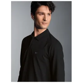 TRIGEMA Langarm Poloshirt schwarz L