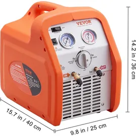 Vevor Kältemittelabsauggerät Kältemittel Absaugstation, 3/4 Ps Kältemittel Absauggerät Refrigerant Recovery Machine 220-240 V, 4,85 lbs/min