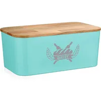 Lashuma Brotkasten, Kunststoff, (Set, 1-tlg), Türkiser Vorratsbehälter luftdicht 36x21 cm blau