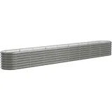 furnicato Hochbeet Pulverbeschichteter Stahl 332x40x36 cm Grau