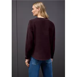 STREET ONE Cordbluse mit Rüschen - Rot - 34
