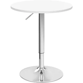 Woltu Bartisch rund 60 x 60 cm Weiß