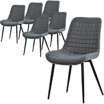 ML-Design Esszimmerstühle 6Er Set Anthrazit aus Kunstleder mit Rückenlehne